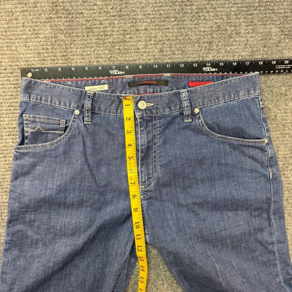 Alberto Stone Modern Fit Luxury T400 Light Denim Jeans Mens 34x34(31) Straight